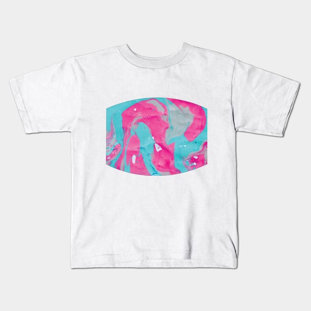 Pink & Blue Marble Swirl Kids T-Shirt by KindlyHarlot